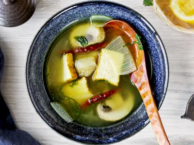 Thai Hot and Sour Soup with Tofu