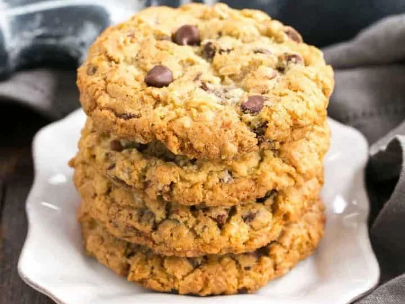 Loaded Cowboy Cookies with Oats, Pecans, Chocolate
