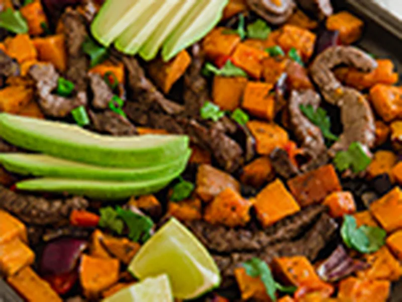 Paleo Sheet Pan Breakfast Taco Hash with Steak and Sweet Potato