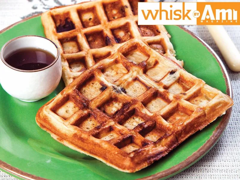 Banana Chocolate Chip Whole Wheat Waffles