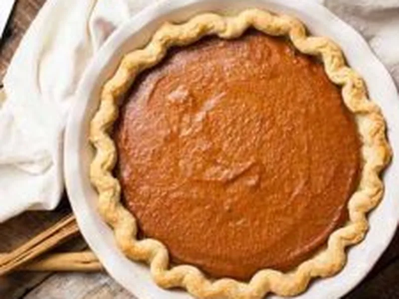 Vegan Pumpkin Pie with Spiced Custard Filling