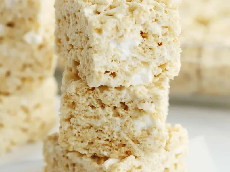 Vanilla Rice Krispies Treats - Classic Crispy Marshmallow Squares