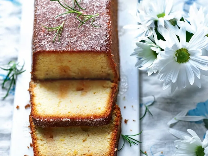 Clotted Cream Cake with Citrus and Rosemary Drizzle