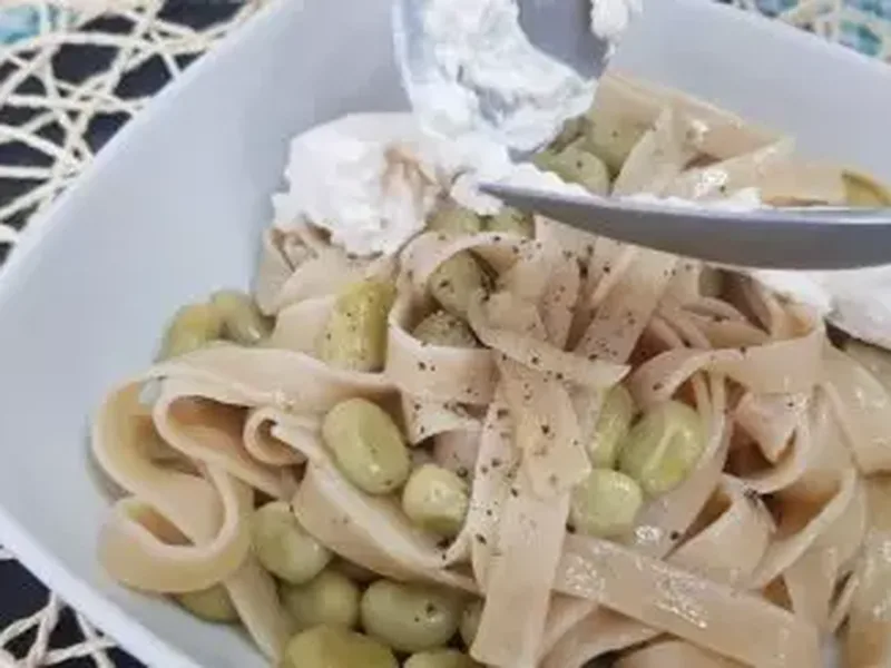 Pasta with Fava Beans and Ricotta