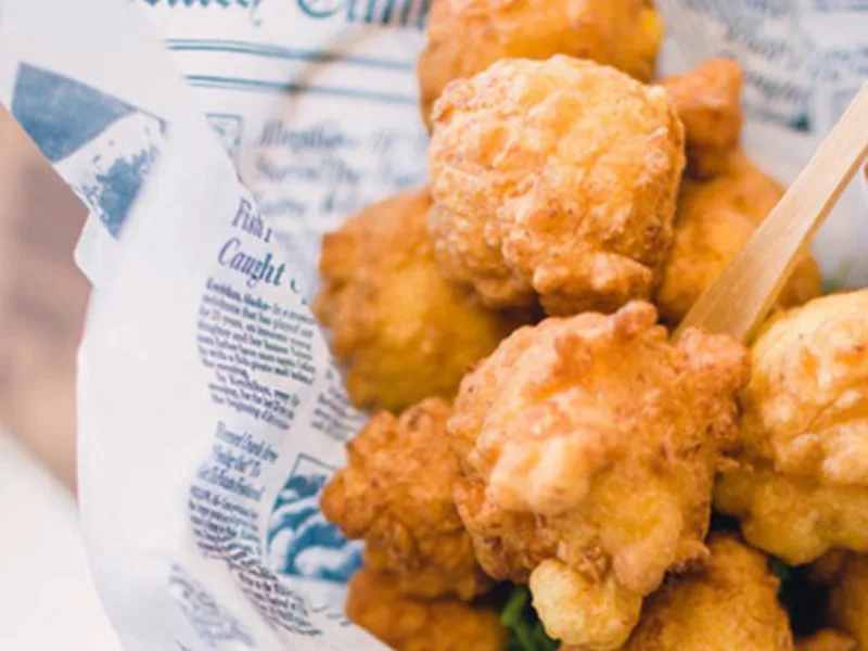 Crispy Cornmeal Okra Fritters with Bacon