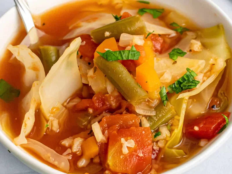 Weight Watchers Cabbage Soup with Cauliflower Rice