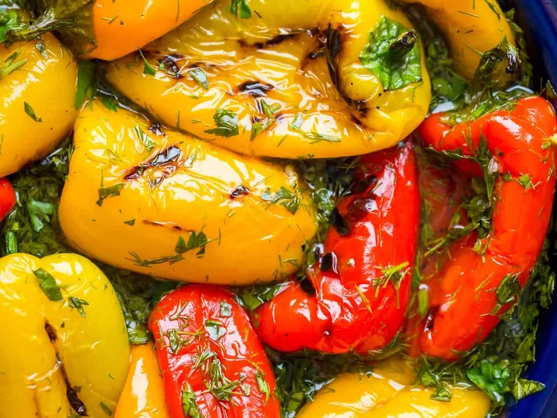 Grilled Marinated Mini Sweet Peppers