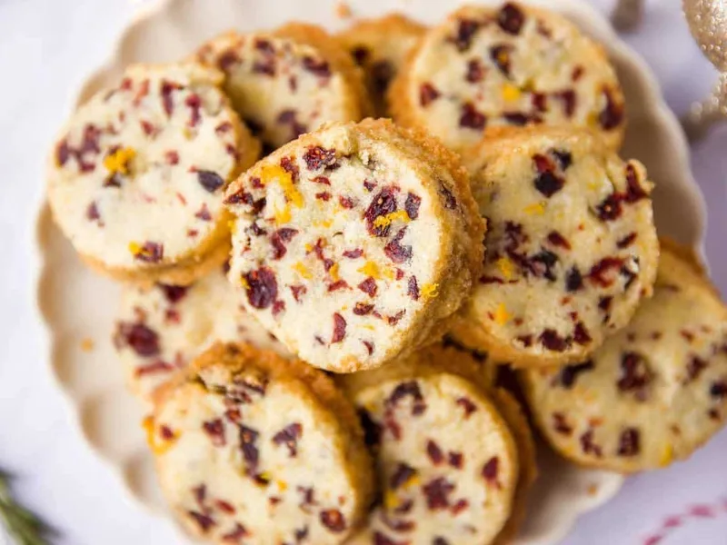 Cranberry Orange Icebox Cookies with Fresh Zest