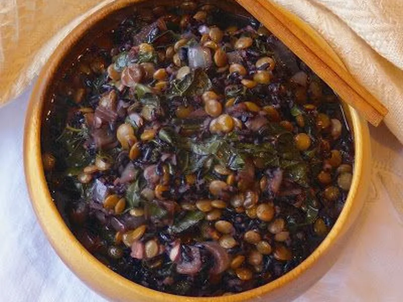 Moroccan Spiced Lentils and Black Rice