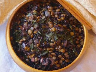 Moroccan Spiced Lentils and Black Rice