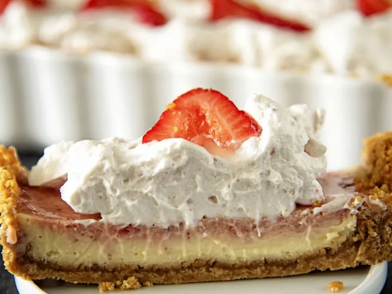 Brown Butter Strawberry Key Lime Swirl Tart with Whipped Topping
