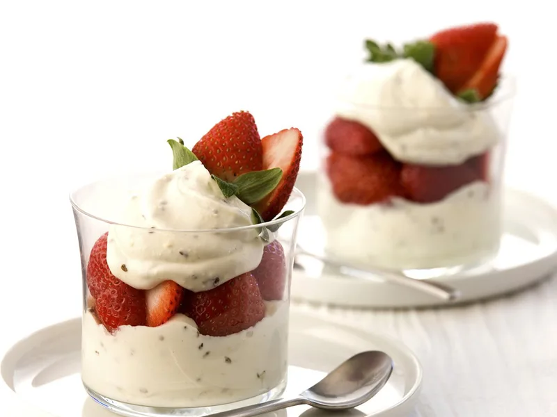 Strawberry Parfaits with Anise-Ricotta Cream