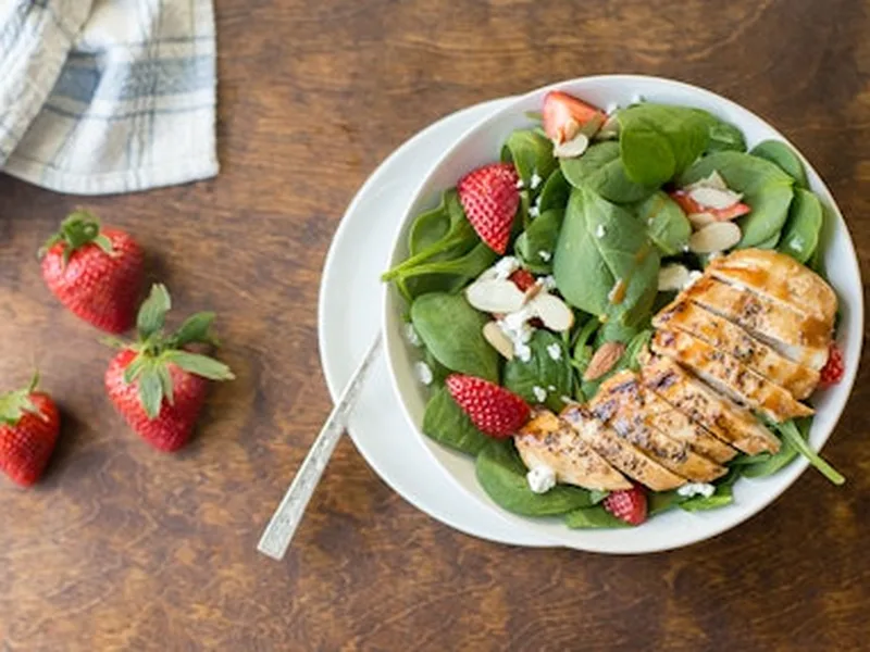 Grilled Balsamic Chicken and Strawberry Spinach Salad