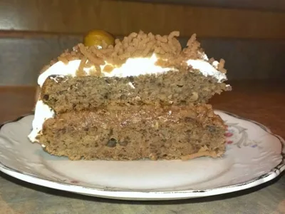 Hungarian Chestnut Chocolate Torte with Whipped Cream