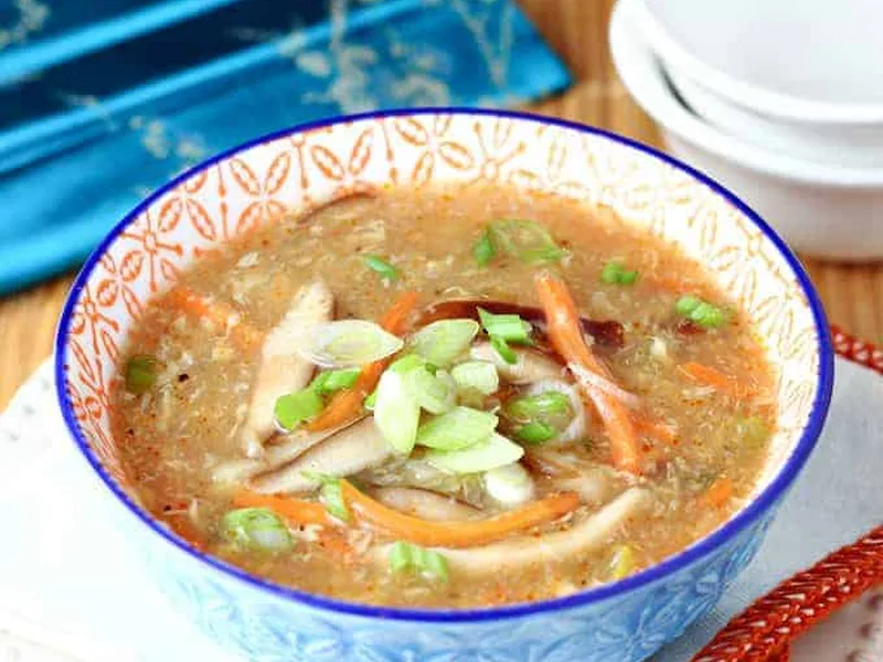 Chinese Hot and Sour Soup with Shiitake and Bamboo Shoots