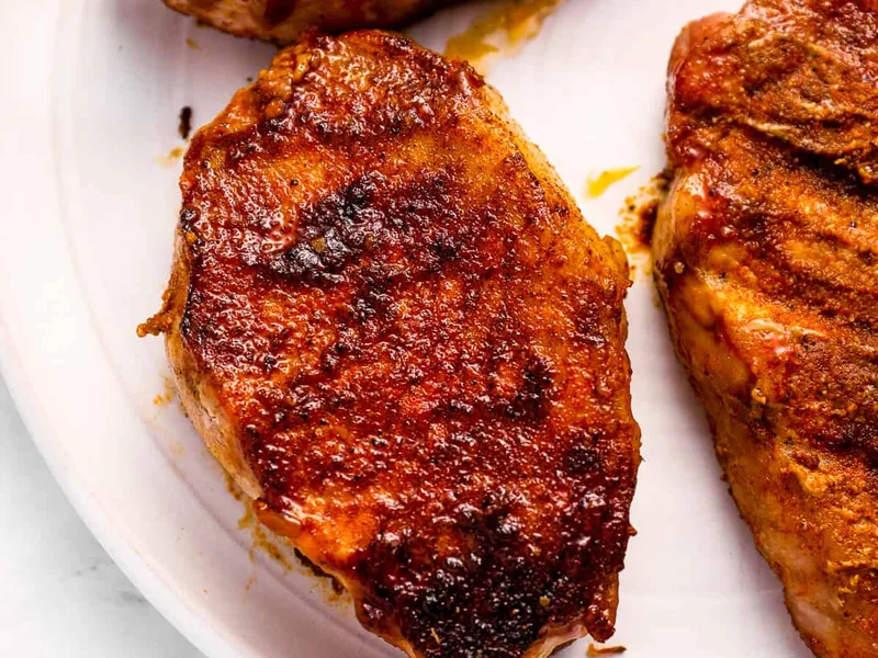 Smoked Pork Chops with Brown Sugar Spice Rub