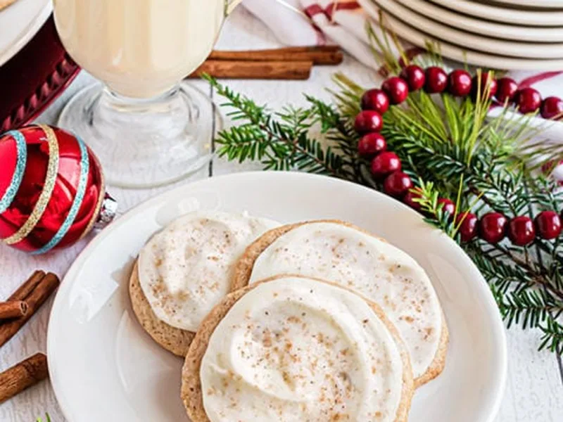 Eggnog Cookies with Spiced Buttercream Icing