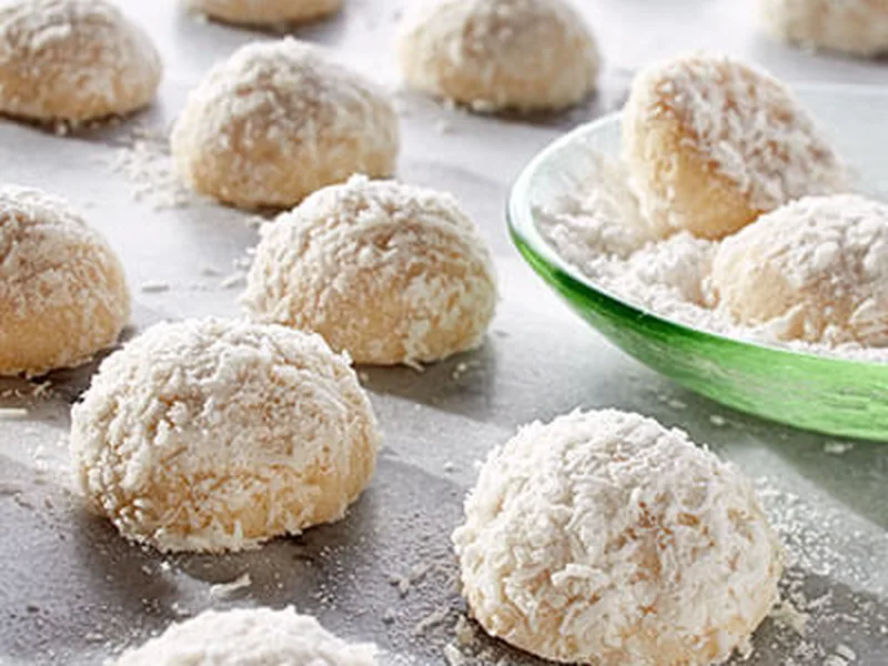 Coconut Macadamia Snowball Cookies