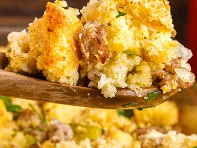 Easy Sausage Cornbread Stuffing with Italian Sausage