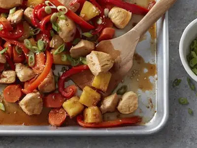 Sheet Pan Teriyaki Chicken and Pineapple Stir Fry