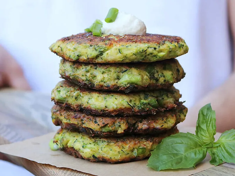 Crispy Almond Flour Zucchini and Broccoli Fritters