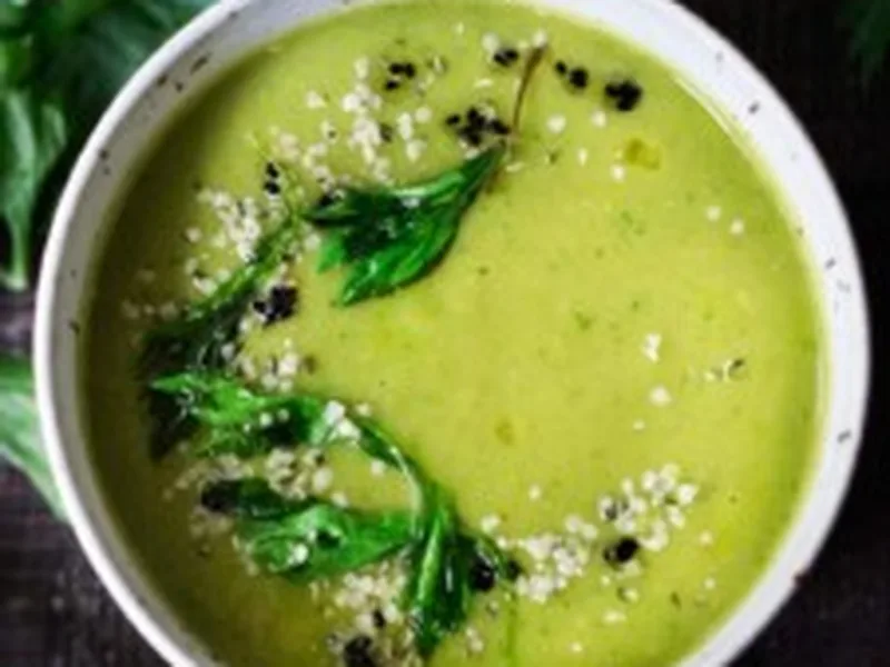 Silky Herb Celery Potato Soup with Fresh Dill and Parsley