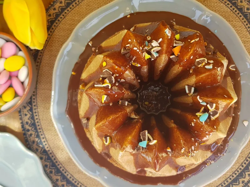 Easter Chocolate Almond Cake with Ganache