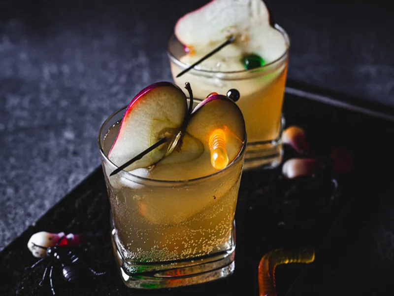 Grave Digger Mezcal Cocktail with Apple