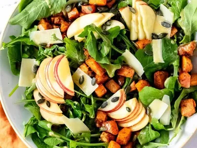 Roasted Butternut Squash Fall Salad with Cinnamon