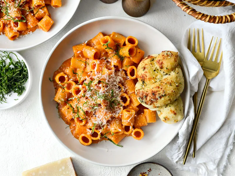 Spicy Garlic Pasta alla Vodka with Cream