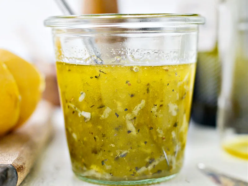 Grandma's Greek Dressing with Fresh Lemon