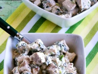 Fresh Basil Chicken Salad with Buttermilk Parmesan Dressing