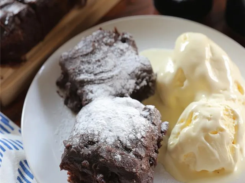 Dark Chocolate Guinness Brownies with Stout Beer Ganache