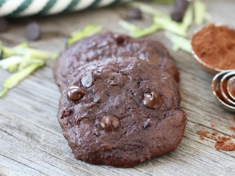 Fudgy Chocolate Zucchini Cookies with Greek Yogurt