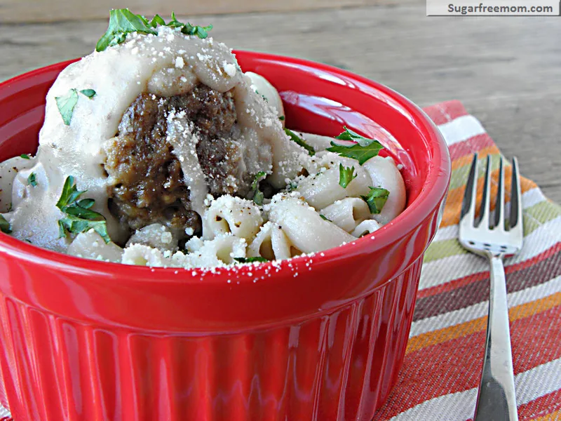 Creamy Crock Pot Turkey Meatballs with Parmesan and Herbs