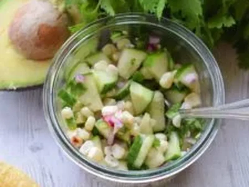 Grilled Skirt Steak Tacos with Cucumber Corn Salsa