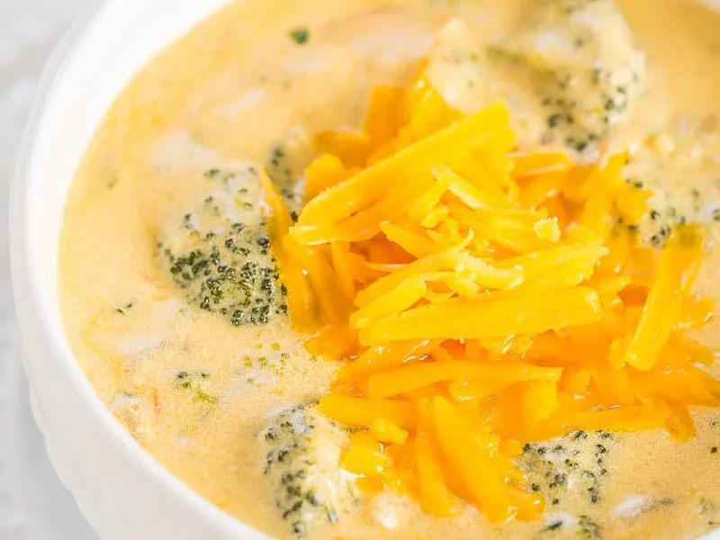 Extra-Sharp Cheddar Broccoli Soup with Garlic and Paprika