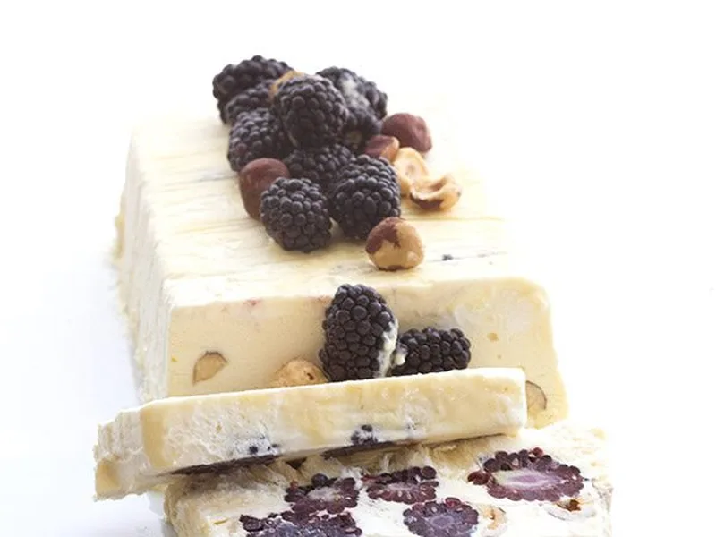 Keto Blackberry Hazelnut Semifreddo with Sugar-Free Sweetener
