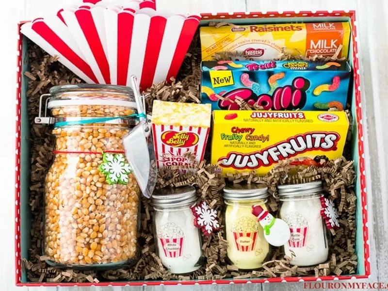Movie Night Gift Basket with Popcorn & Candy