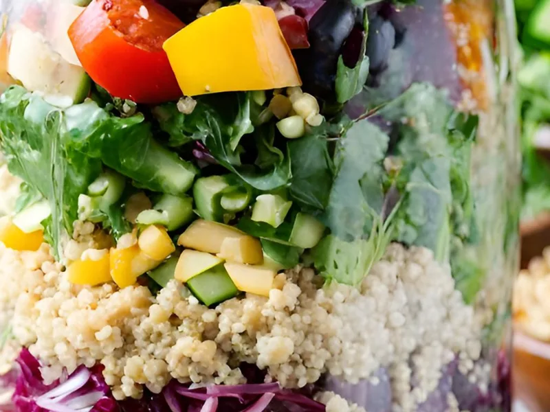 Quinoa Mason Jar Salad with Hemp Seeds
