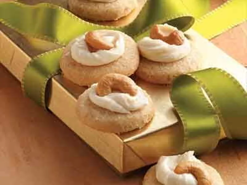 Browned Butter Cashew Shortbread with Frosting