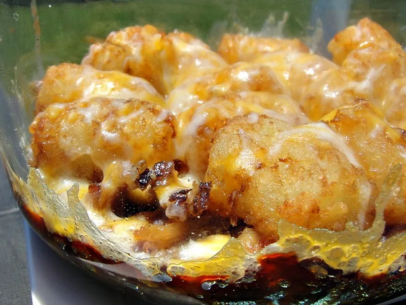 Barbecued Pork and Bean Casserole with Tater Tots