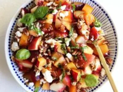 Summer Stone Fruit Salad with Goat Cheese