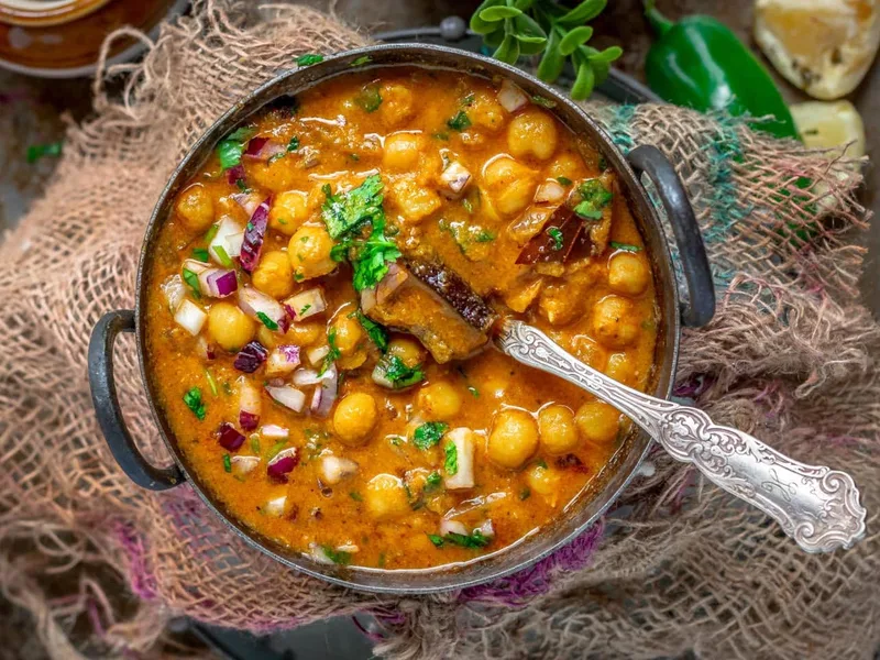 South Indian Chickpea Curry with Coconut Poppy Paste