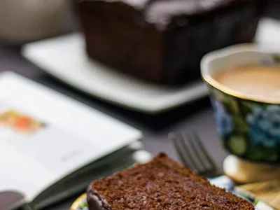 Vegan Chocolate Pumpkin Loaf with Fudge Glaze