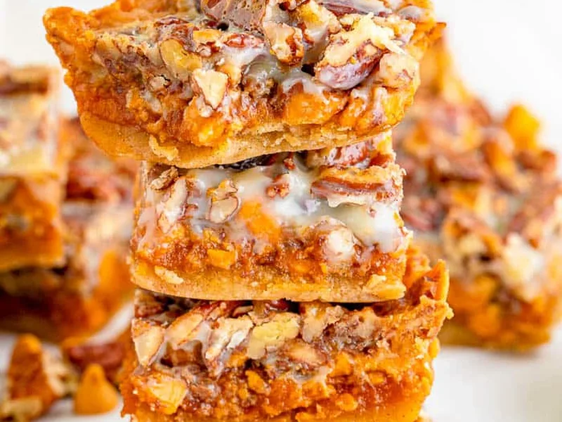 Layered Pumpkin Magic Bars with Butterscotch and Pecans