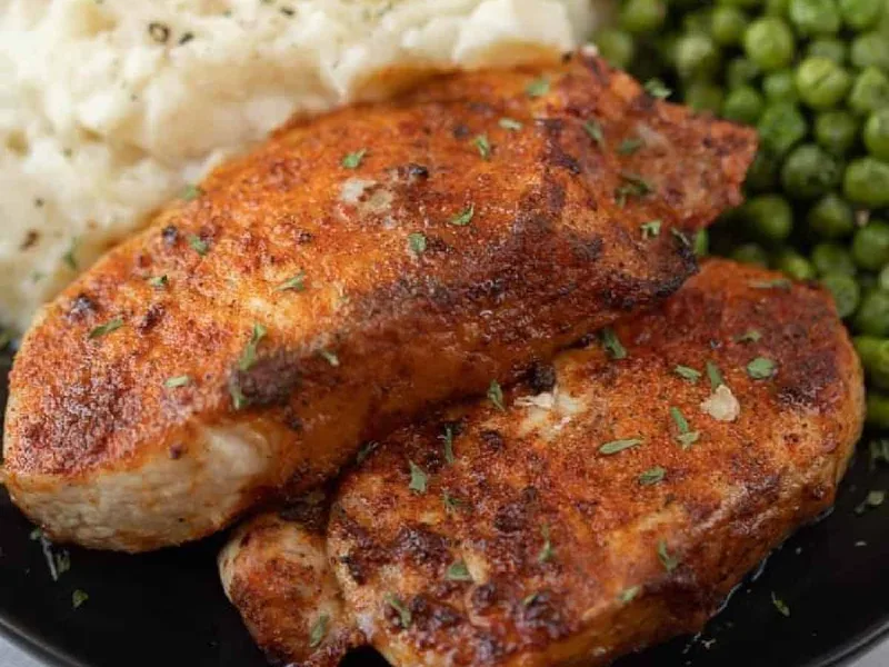 Air Fryer Boneless Pork Chops with Paprika Spice Rub