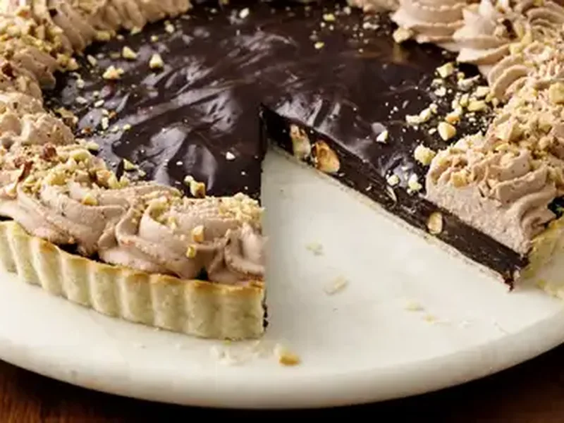Chocolate Hazelnut Tart with Mascarpone Whipped Cream