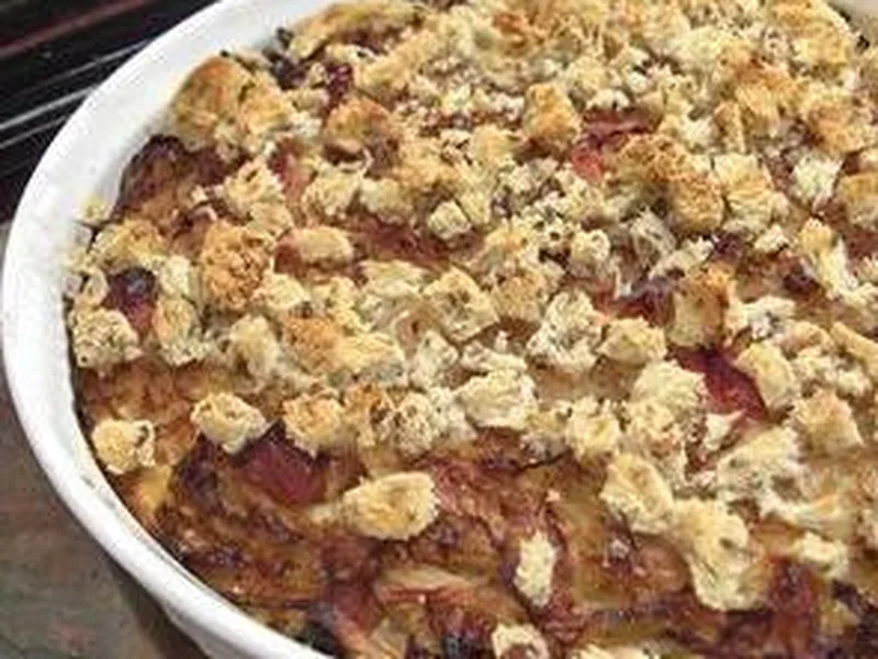 Cabbage and Bacon Bake with Breadcrumb Topping