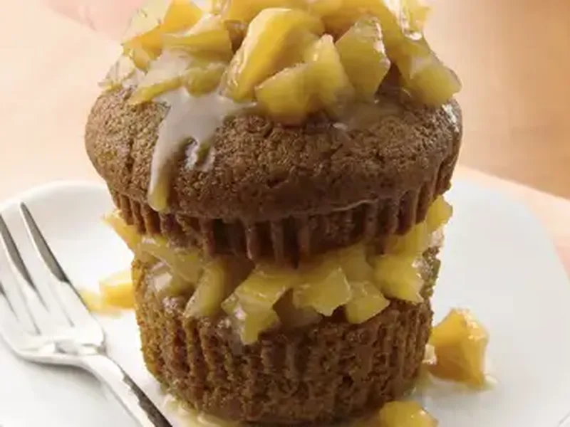 Honey Gingerbread Cakes with Caramel Apple Topping